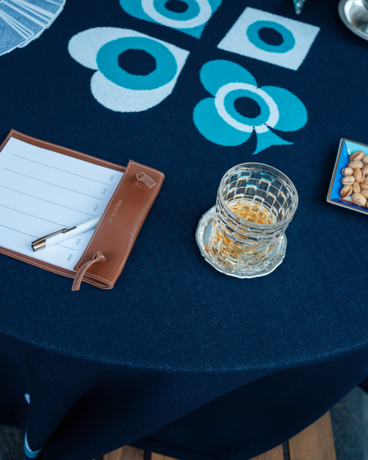 Toalha de Jogos Luck Marinho com Barrado Turquesa