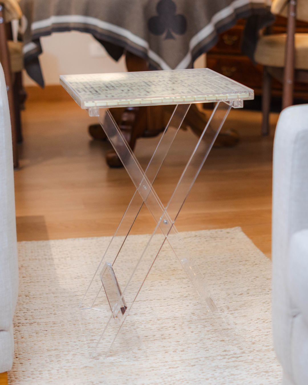 Mesa de Apoio Dominó Cavalete Transparente G