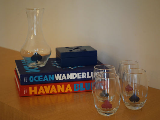 Kit Jarra (Pingente Navy) e Copos com Pingentes Naipes