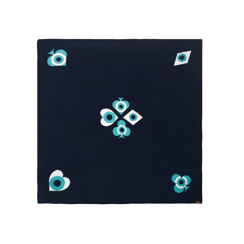 Toalha de Jogos Luck Marinho com Barrado Turquesa