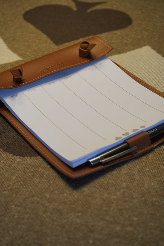 Bloco pontuação com caneta