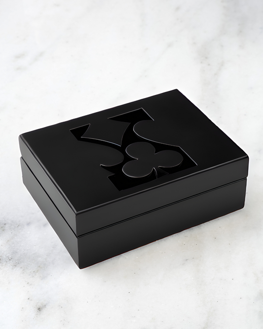 Caixa Porta Baralho Naipes Preta