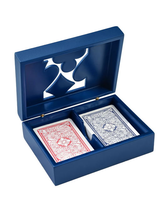 Caixa Porta Baralho Naipes Azul